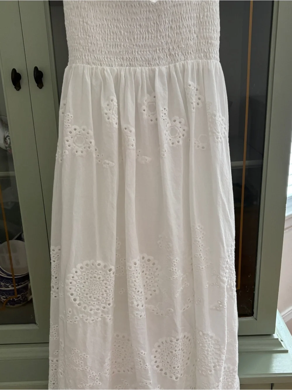 ASTR The Label The Cottage Eyelet MIDI Dress in White, Womens S